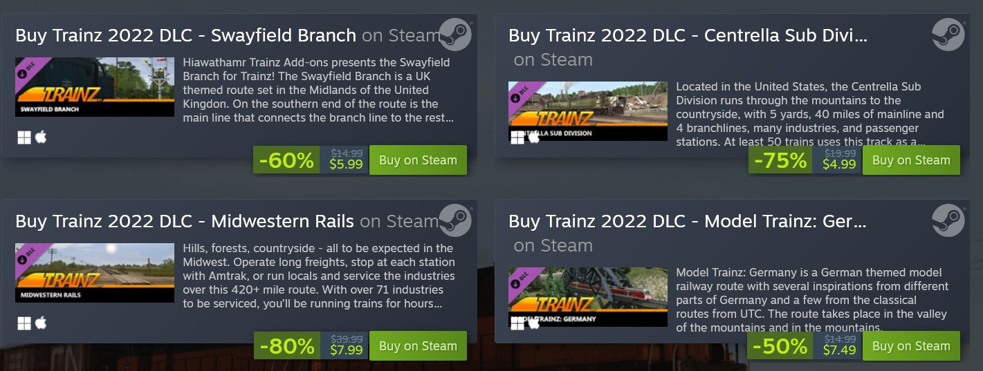 Preview image showing discounts during the Steam summer sale